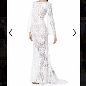 Jarlo Ray Cutout back lace maxi dress with train